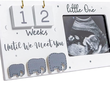 Wooden Photo Frame Baby Countdown Week Ultrasonic Photo Frame Ornament Pregnancy