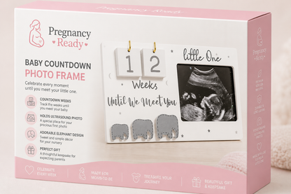 Wooden Photo Frame Baby Countdown Week Ultrasonic Photo Frame Ornament Pregnancy